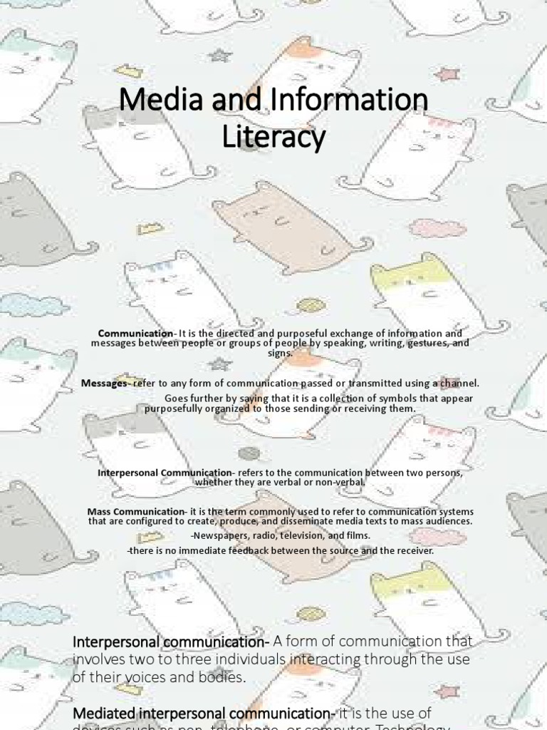 Media and Information Literacy Overview | PDF | Interpersonal ...