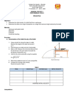 General Physics 1 Performance Task 2 Projectile: Trial Height (M) Distance (M) Initial Velocity