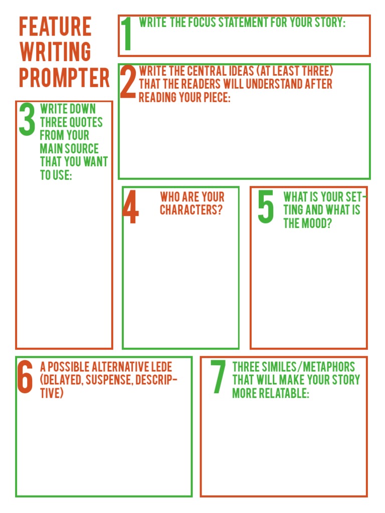 Feature Writing Prompter PDF PDF