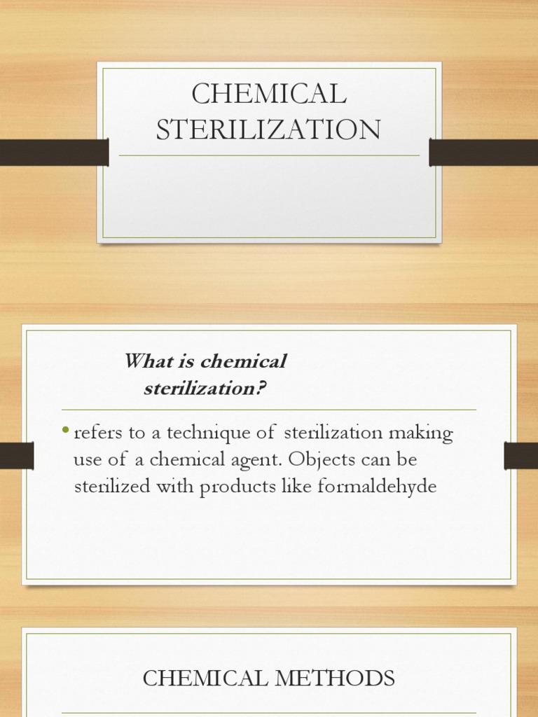 Chemical Sterilization | PDF