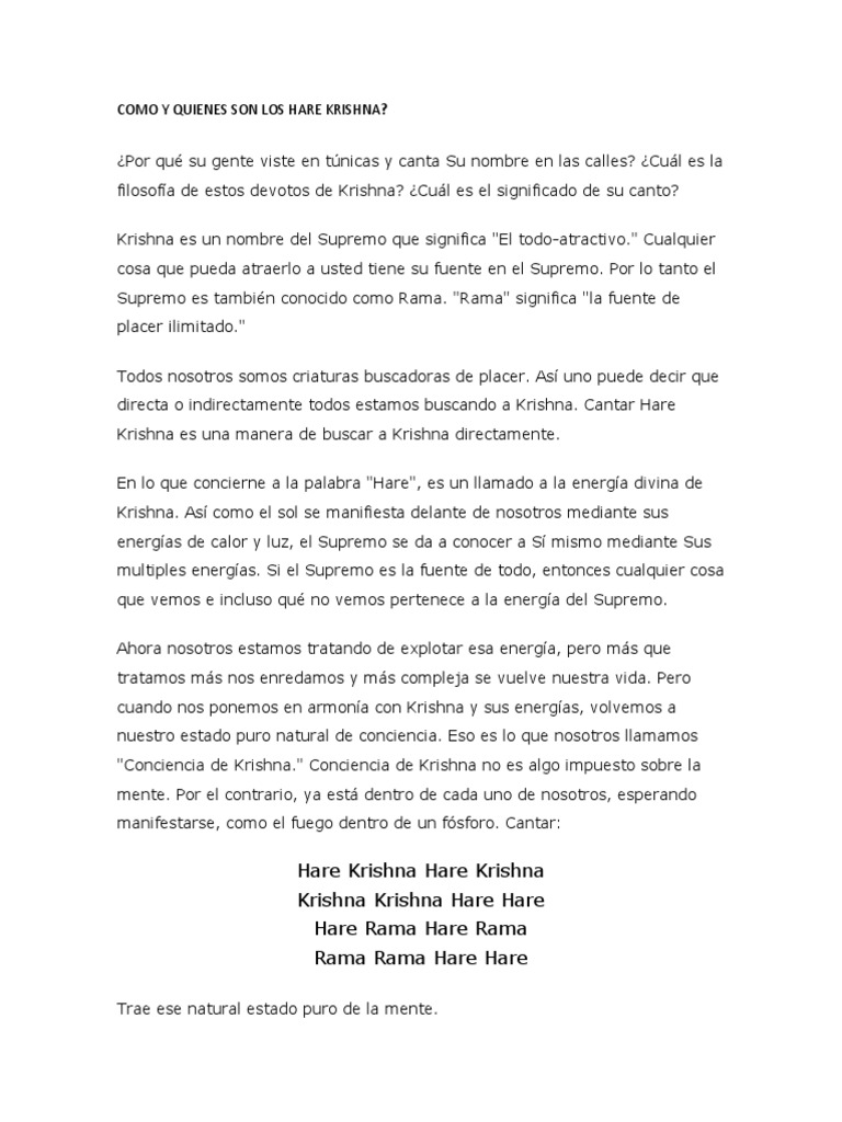 El Canto Del Maha Mantra Hare Krishna, PDF, Mente