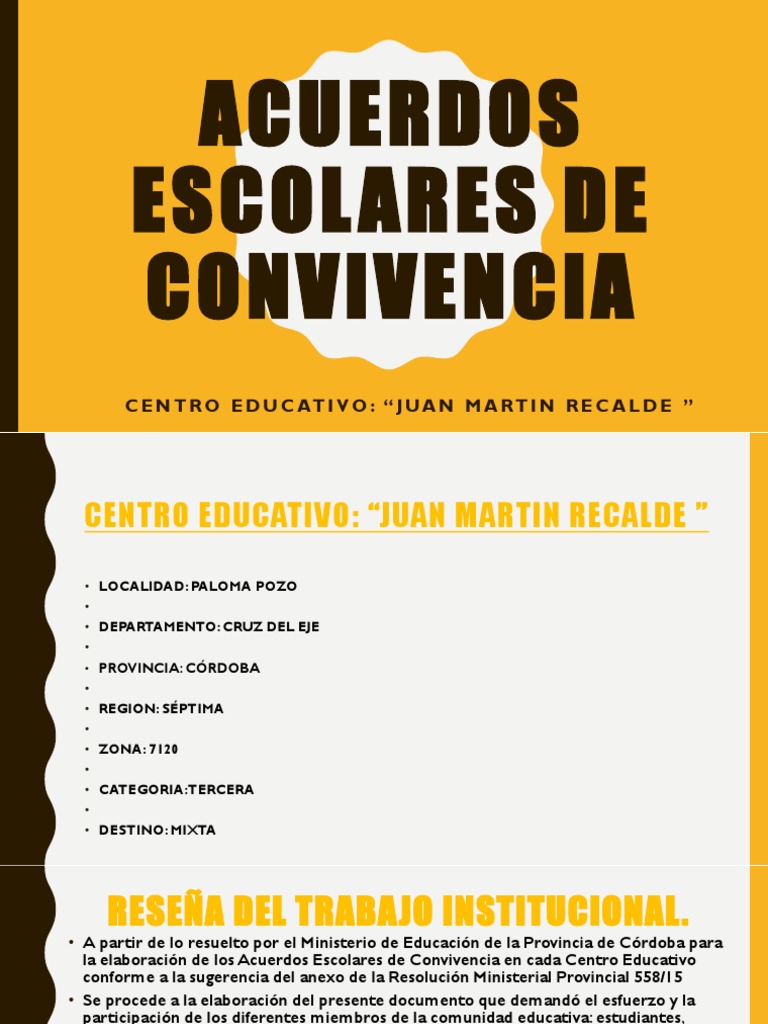 Acuerdos Escolares De Convivencia Ppsx Pdf Comportamiento Salón