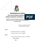 Universidad de Cuenca: Facultad de Ciencias Agropecuarias Carrera de Medicina Veterinaria Y Zootecnia