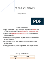 Market and Sell Activity: Strategic Marketing