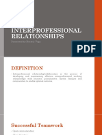Interprofessional Relationships: Presented by Beatriz Vega