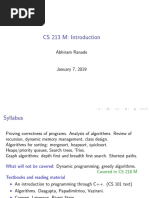 CS 213 M: Introduction: Abhiram Ranade