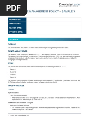 IT Change Management Policy