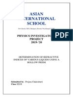 Refractive Indices of Liquids Using Hollow Prism