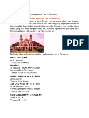 Daftar Alamat Lengkap Travel Agent Dan Tour Di Semarangdocx