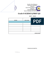 Grade 8-Science (First Quarter)