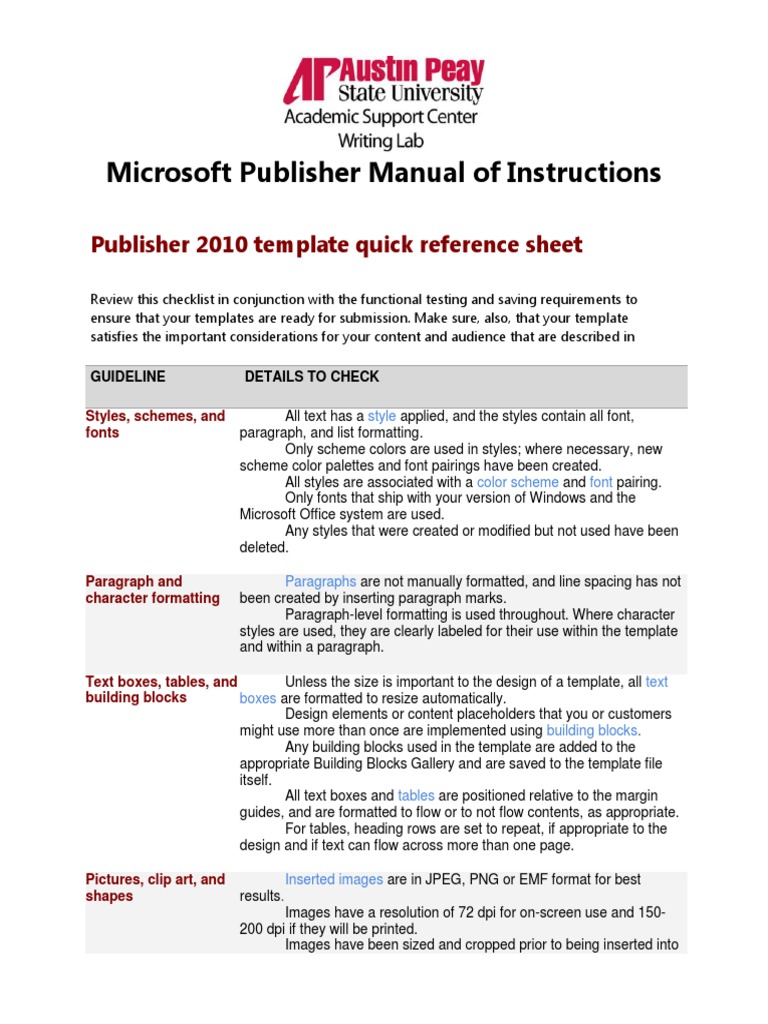 Microsoft Publisher Manual of Instructions | PDF | Web Page | Websites