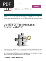 Build A Full Featured Login System With PHP