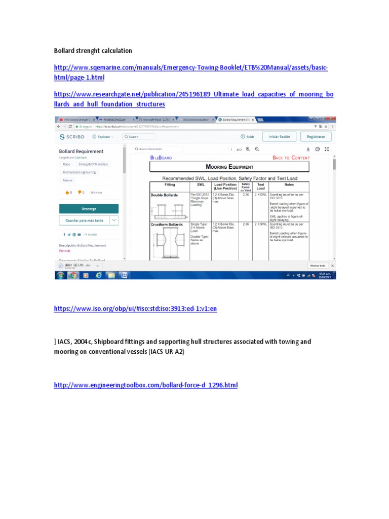 Calculating the Strength of Mooring Bollards Standards, Formulas and