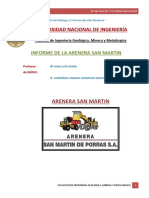 Informe de La Arenera San Martin