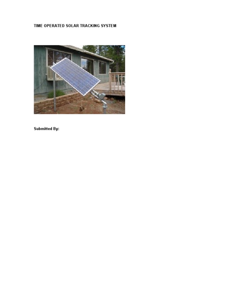 Time Operated Solar Tracking System | PDF | Electric Motor | Force