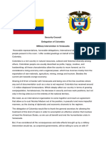 Security Council Delegation of Colombia Military Intervention in Venezuela