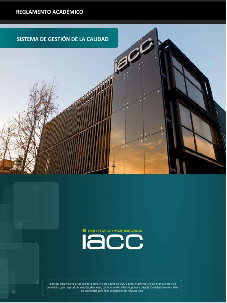 REGLAMENTO ACADEMICO Iacc PDF | PDF | Plan de estudios | Evaluación