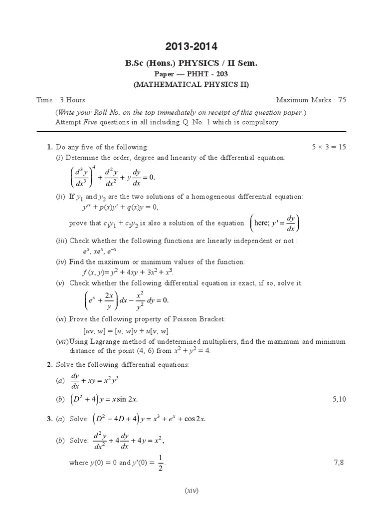 Paper 13 14 Equations Calculus