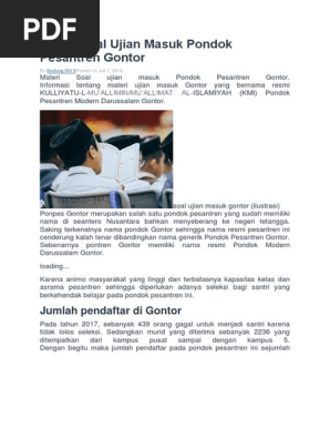 108 Contoh Soal Tes Masuk Gontor 2019 Pembahasan Dikdasmen