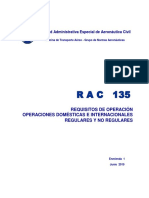 RAC 135 - Requisitos de Operación-Operación Nacionales e Internacionales Regulares y No Regulares