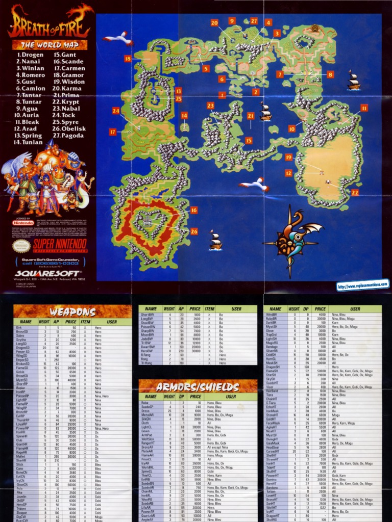Breath of Fire (World Map) | PDF