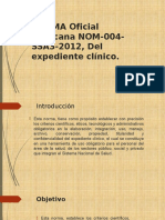 NORMA Oficial Mexicana NOM-004-SSA3-2012, Del Expediente Clínico