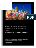 Investigación etnológica de Oaxaca y su danza de los zancudos