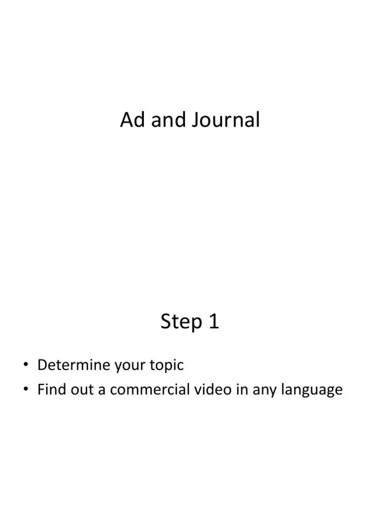 Ad and Journal | PDF