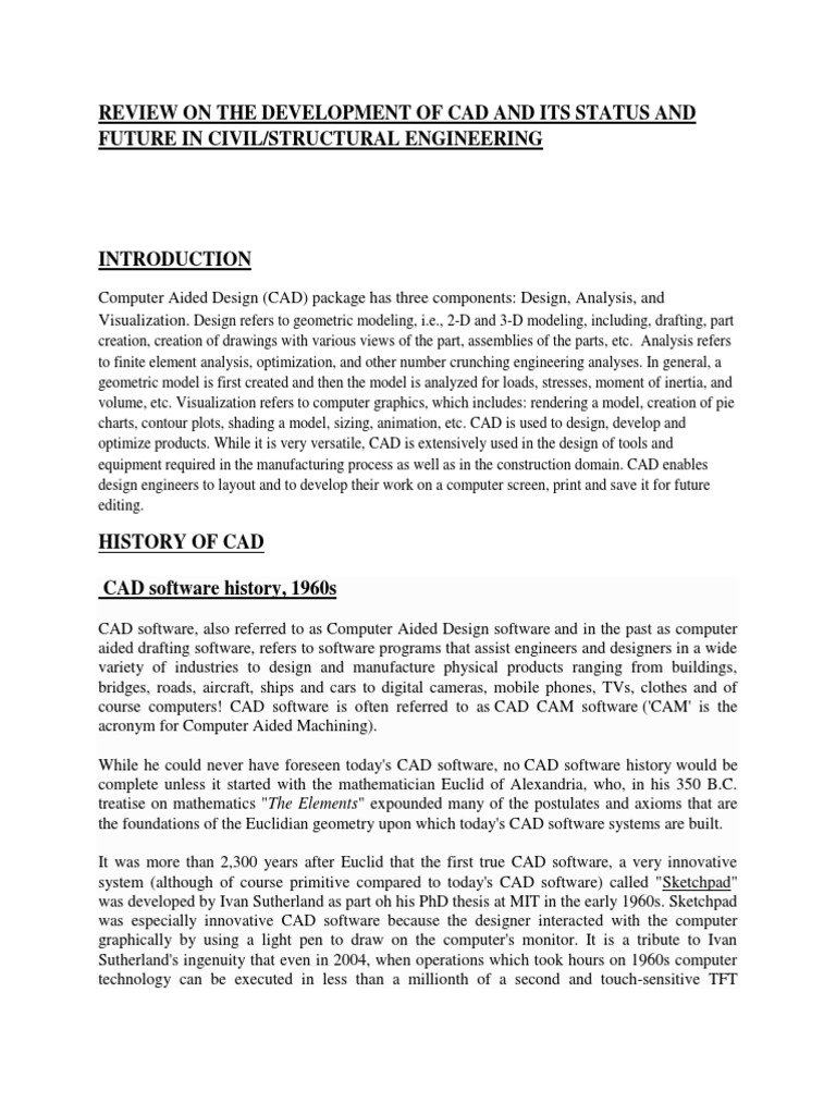 History of CAD Software | Download Free PDF | Computer Aided Design ...