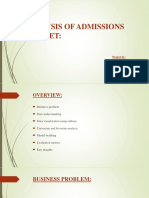 Analysis of Admissions Dataset:: Project by