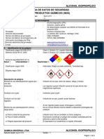 Ficha de Seguridad Isopropilico