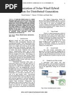 Optimization of Solar-Wind Hybrid System For Distributed Generation