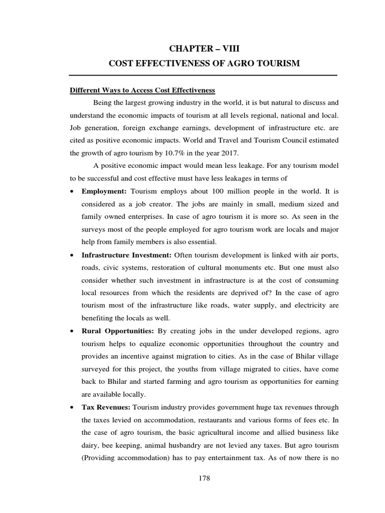 Cost Effectiveness of Agro Tourism | PDF | Revenue | Taxes