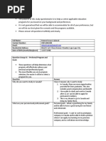 Canada Questionnaire CIBT