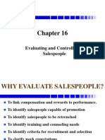 Evaluating and Controlling Salespeople