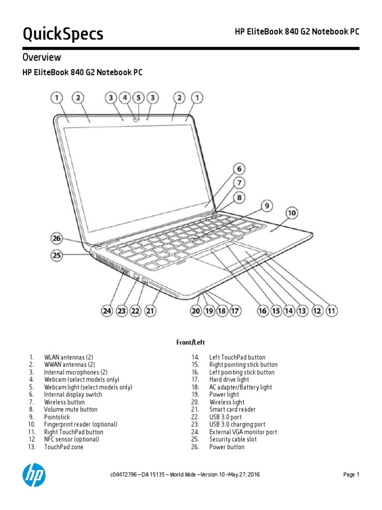HP EliteBook 840 G2 QuickSpecs PDF Solid State Drive Hard Disk Drive