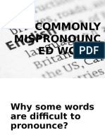 Commonly Mispronounc Ed Words