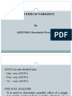 Analysis of Variance: by ADETORO Gbemisola Wuraola