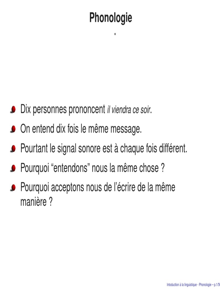 Introduction à la phonologie linguistique | PDF | Phonologie | Syllabe