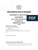 The Kenya Polytechnic: Department of Institutional Management