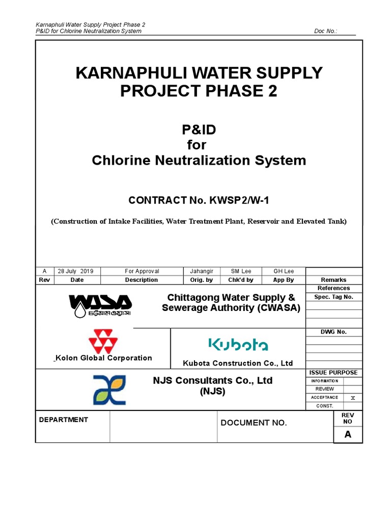Chlorine Neutralization System P&ID | PDF | Hydrology | Water