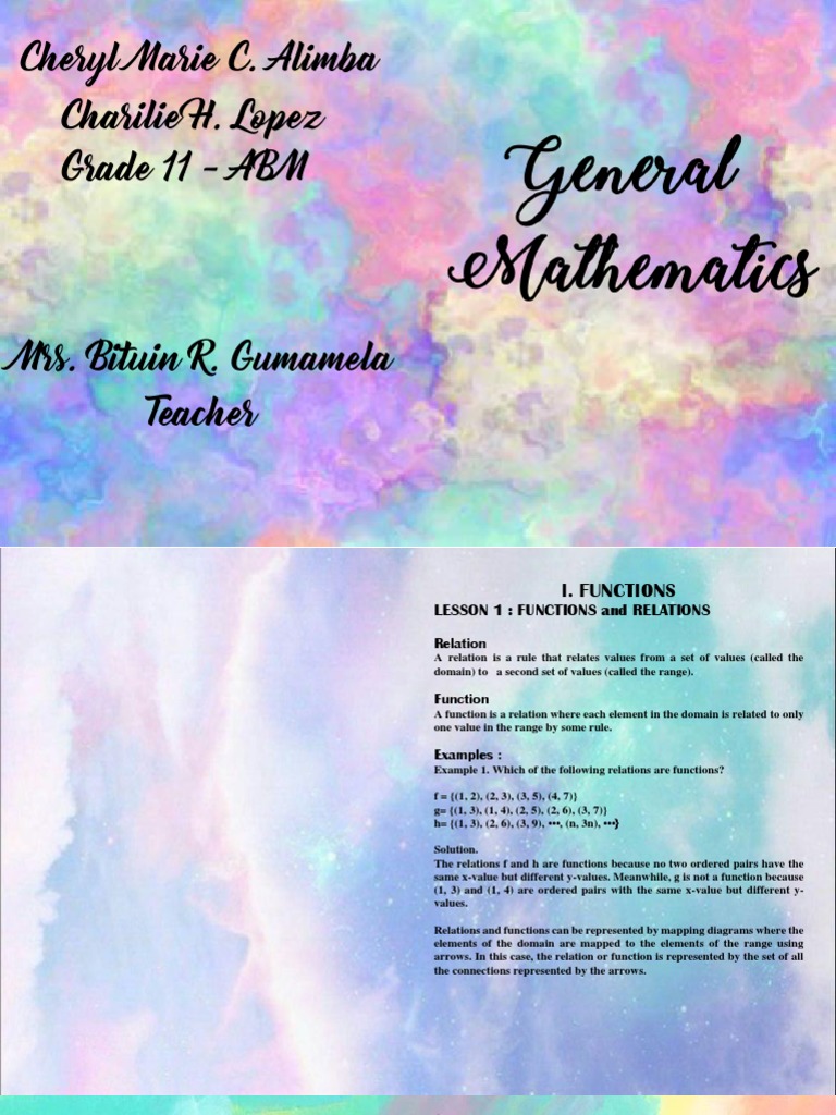 Functions and Relations in Gen Math | PDF | Function (Mathematics ...