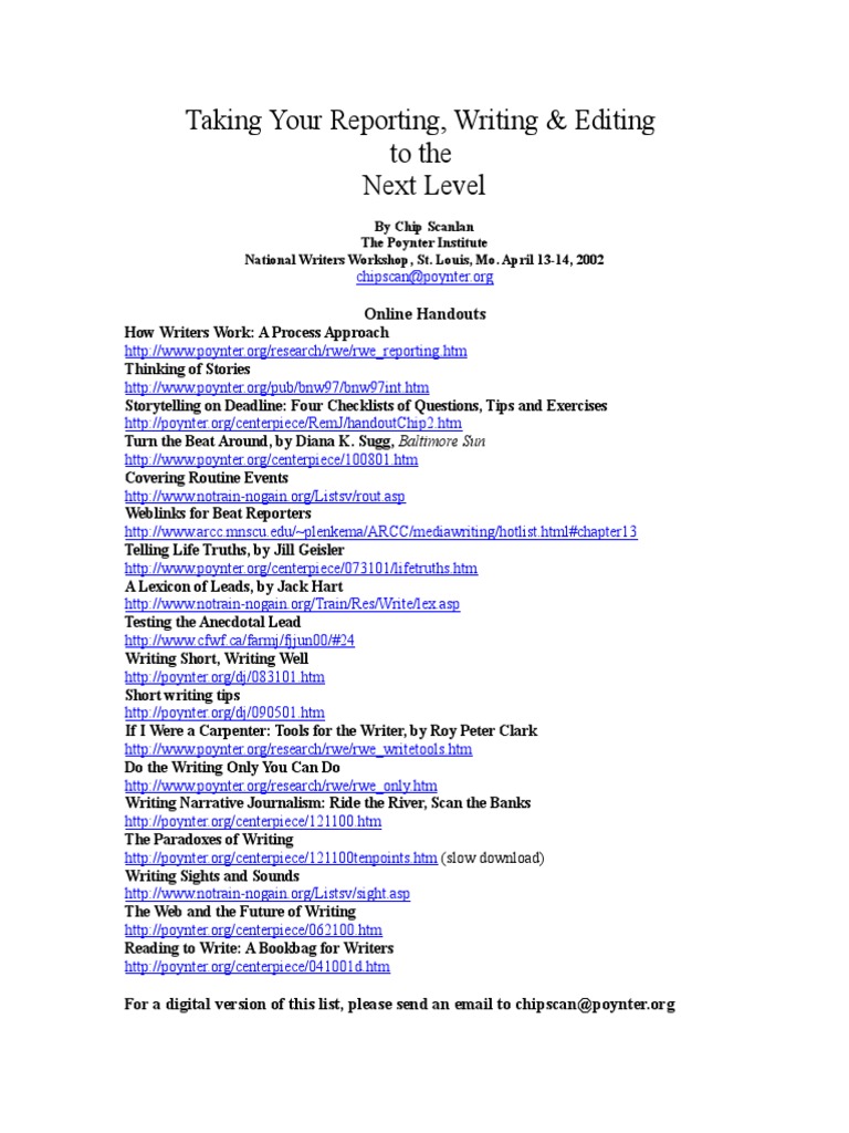 Writing & Editing in The Next Level | PDF | Computers