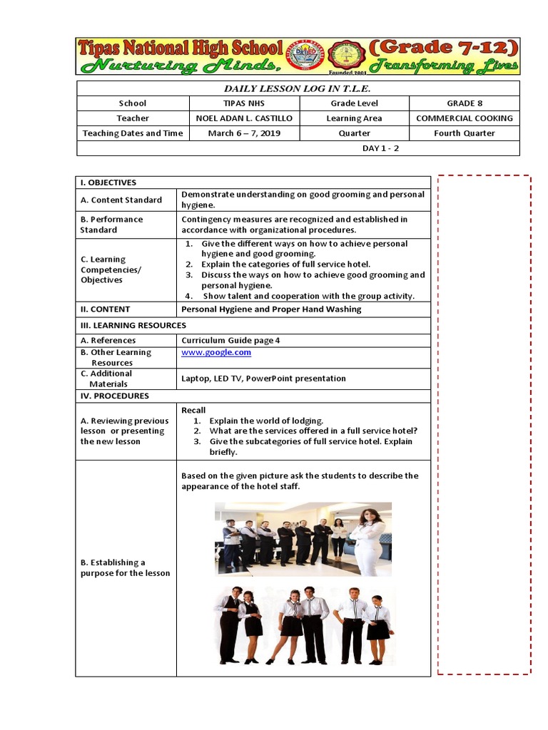 Good Grooming and Personal Hygiene PDF Teaching Teachers