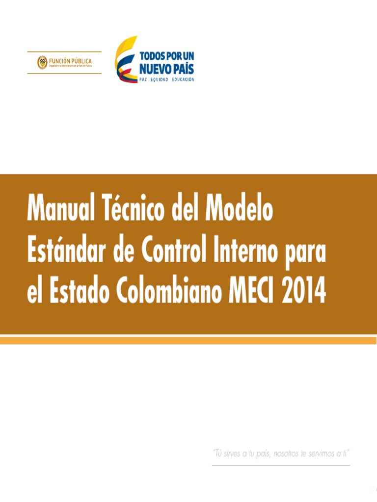 Manual Técnico Del Modelo Estándar de Control Interno para El Estado ...