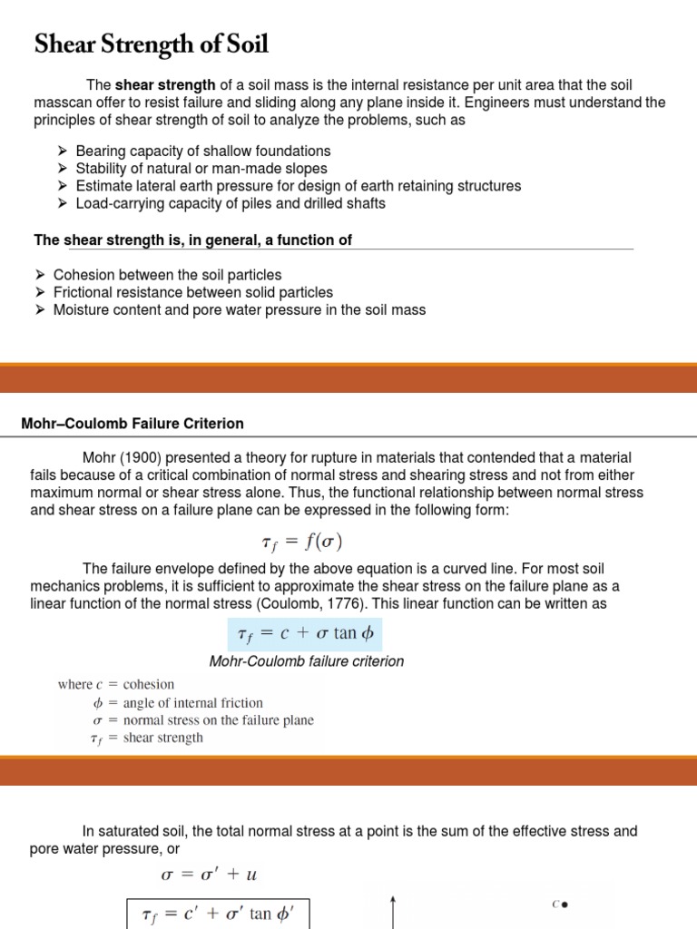 Shear Strength of Soil: Principles and Tests | PDF | Classical ...