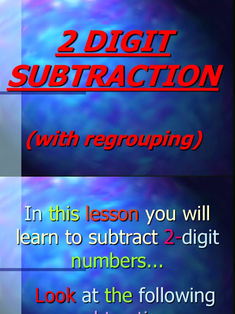 2 Digit Subtraction With Regrouping | PDF | Arithmetic | Numbers