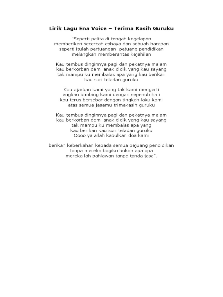 lagu untuk hari guru