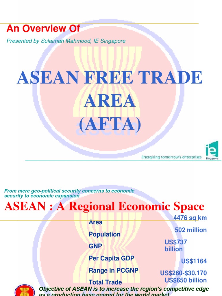 Asean Free Trade Area Afta An Overview Of Download Free Pdf