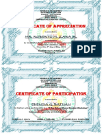 Certificate of Appreciation: Mr. Roberto M. Zara JR